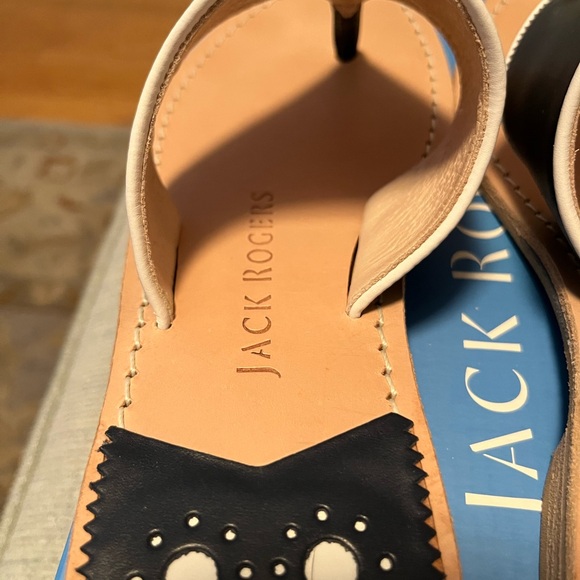 EUC JACK ROGERS Giselle Bow Sandal. Navy & White. Size 9 - Picture 6 of 10